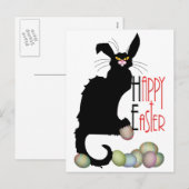 Cartes Pour Fêtes Annuelles Le Conversation Noir Ears Bunny Pâques (Devant / Derrière)