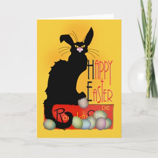 Cartes Pour Fêtes Annuelles Le Conversation Noir Ears Bunny Pâques (Devant)