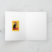 Cartes Pour Fêtes Annuelles Le Conversation Noir Santa Hat Noël (Intérieur)