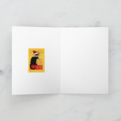 Cartes Pour Fêtes Annuelles Le Conversation Noir Santa Hat Noël (Intérieur)