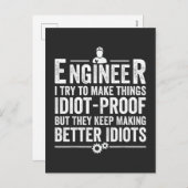 Cartes Pour Fêtes Annuelles Le Crétin d'Engineer I (Devant / Derrière)