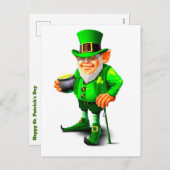 CARTES POUR FÊTES ANNUELLES LE CUTE LEPRECHAUN (Devant / Derrière)