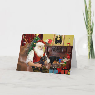 Cartes Pour Fêtes Annuelles Le Dachshund noir et feu de Santa (#16)
