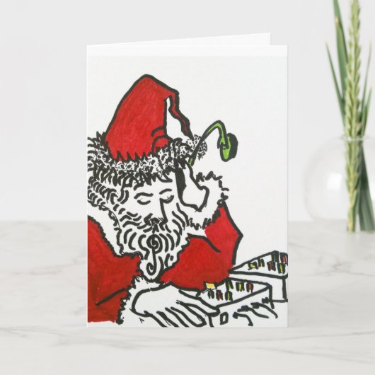 Cartes Pour Fêtes Annuelles Le DJ Père Noël (Devant)