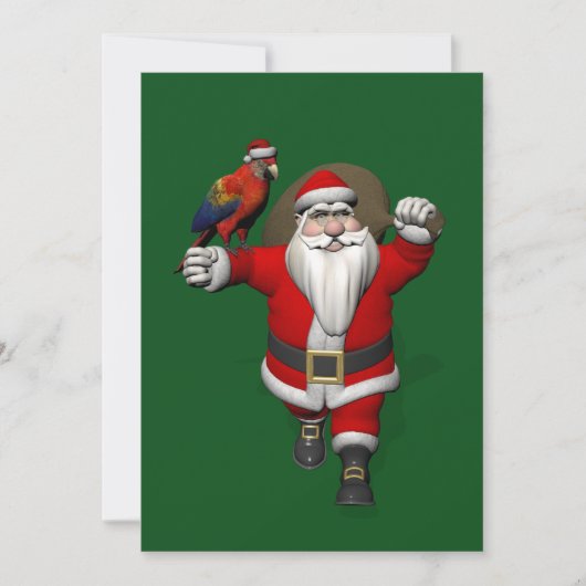 Cartes Pour Fêtes Annuelles Le doux Père Noël aime les perroquets Macaws (Devant)
