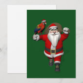 Cartes Pour Fêtes Annuelles Le doux Père Noël aime les perroquets Macaws (Devant / Derrière)