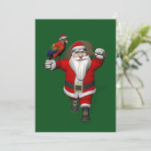 Cartes Pour Fêtes Annuelles Le doux Père Noël aime les perroquets Macaws (Debout devant)