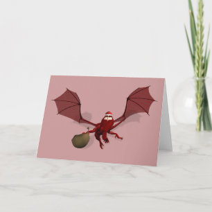 Cartes Pour Fêtes Annuelles Le dragon rouge du Père Noël