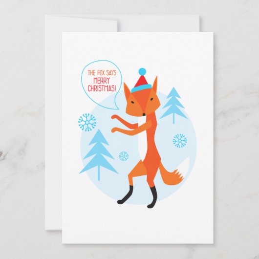 Cartes Pour Fêtes Annuelles le Fox dit Joyeux Noël ! (Devant)