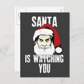 Cartes Pour Fêtes Annuelles Le frère le père noël vous observe (Devant / Derrière)