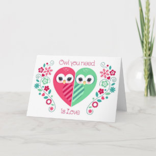 Cartes Pour Fêtes Annuelles Le hibou dont tu as besoin est l'amour