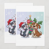 Cartes Pour Fêtes Annuelles le jour de Noël (Devant / Derrière)