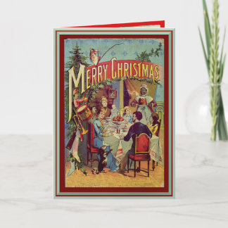 Cartes Pour Fêtes Annuelles Le Joyeux Noël de dîner vintage de vacances