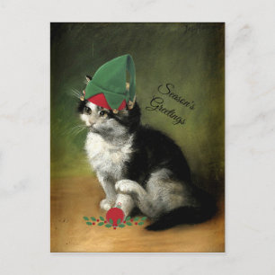 Cartes Pour Fêtes Annuelles Le Kitten, Ancien Noël