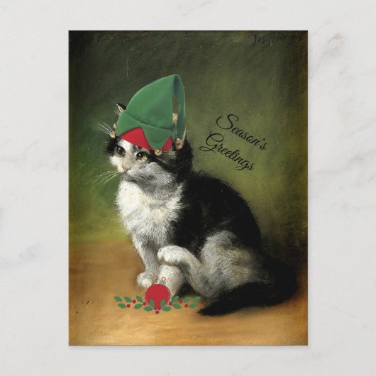 Cartes Pour Fêtes Annuelles Le Kitten, Noël Ancien (Devant)