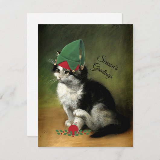 Cartes Pour Fêtes Annuelles Le Kitten, Noël Ancien (Devant / Derrière)