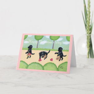 Cartes Pour Fêtes Annuelles Le Labrador noir dans la forêt
