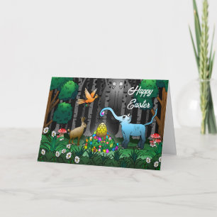 Cartes Pour Fêtes Annuelles Le lapin de Pâques collecte les œufs de Pâques