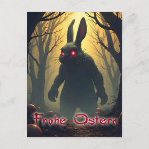 Cartes Pour Fêtes Annuelles Le lapin de Pâques Éffrayant dans la forêt ombragé