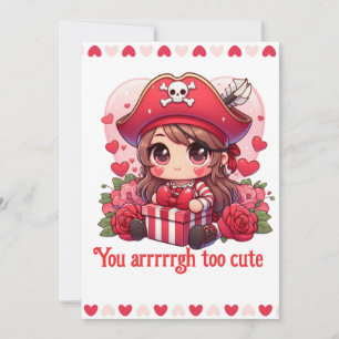 Cartes Pour Fêtes Annuelles Le magnifique pirate de la Saint Valentin