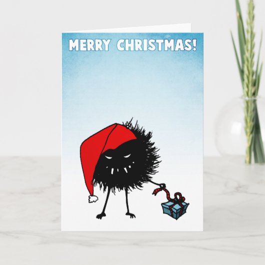 Cartes Pour Fêtes Annuelles Le mal Noël bug ouverture présent (Devant)