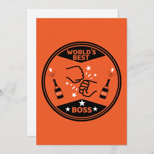 Cartes Pour Fêtes Annuelles Le meilleur patron du monde (Devant / Derrière)