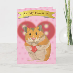 Cartes Pour Fêtes Annuelles Le mignon Hamster d'or tient un coeur