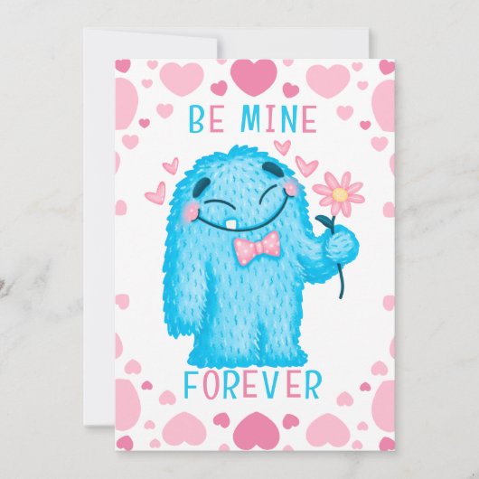 Cartes Pour Fêtes Annuelles Le mignon monstre Valentine (Devant)