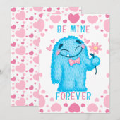 Cartes Pour Fêtes Annuelles Le mignon monstre Valentine (Devant / Derrière)