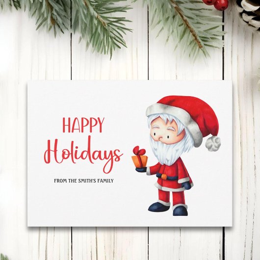 Cartes Pour Fêtes Annuelles Le mignon Père Noël Présente De Joyeuses Vacances