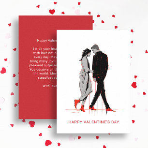 Cartes Pour Fêtes Annuelles Le minimaliste moderne Valentine's Day Couple en a
