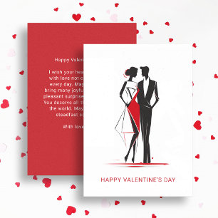 Cartes Pour Fêtes Annuelles Le minimaliste moderne Valentine's Day Couple en a