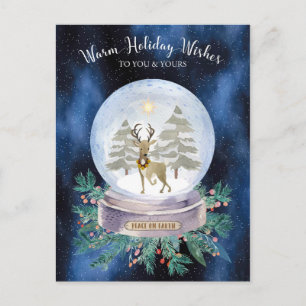 Cartes Pour Fêtes Annuelles Le Monde des neiges des rennes de Noël