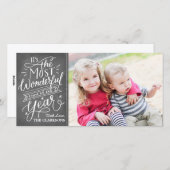 Cartes Pour Fêtes Annuelles Le Most Wonderful Time Hand Lettered Chalkboard (Devant / Derrière)