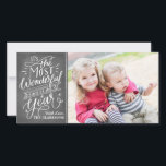 Cartes Pour Fêtes Annuelles Le Most Wonderful Time Hand Lettered Chalkboard<br><div class="desc">This contemporary and moderne holiday Phocard features original main littéred calligraphy artwork that says "It's the most wonderful time of the year" on a faux chalkboard background.</div>
