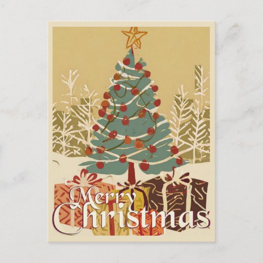 Cartes Pour Fêtes Annuelles Le Motif de Noël, avec des présents sous l'arbre d (Devant)