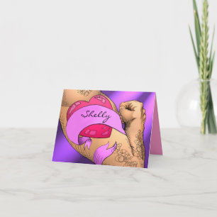 Cartes Pour Fêtes Annuelles Le nom va dans Ribbon Heart Tattoo Valentine's Car