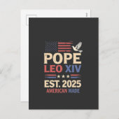 Cartes Pour Fêtes Annuelles Le pape Leo XIV est. Drapeau 4 juillet USA 2025 (Devant / Derrière)