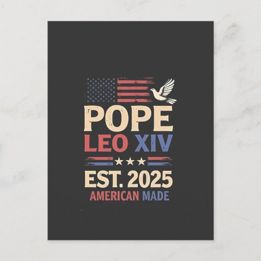 Cartes Pour Fêtes Annuelles Le pape Leo XIV est. Drapeau 4 juillet USA 2025 (Devant)