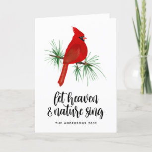 Cartes Pour Fêtes Annuelles Le paradis et la nature chantent Noël cardinal
