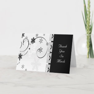 Cartes Pour Fêtes Annuelles Le pays des merveilles noir et blanc de flocon de