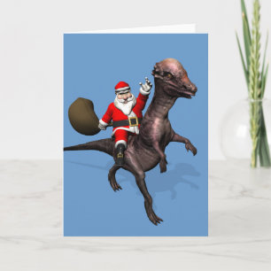 Cartes Pour Fêtes Annuelles Le Père Noël À Dinosaure