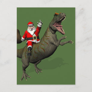 Cartes Pour Fêtes Annuelles Le Père Noël À L'Allosaurus