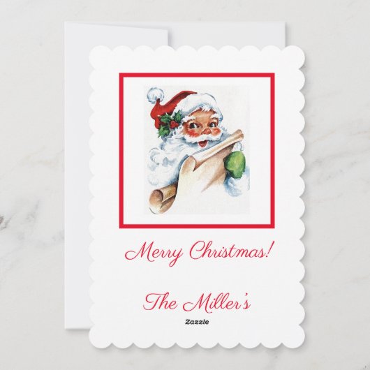 Cartes Pour Fêtes Annuelles Le Père Noël à l'ancienne (Dos)