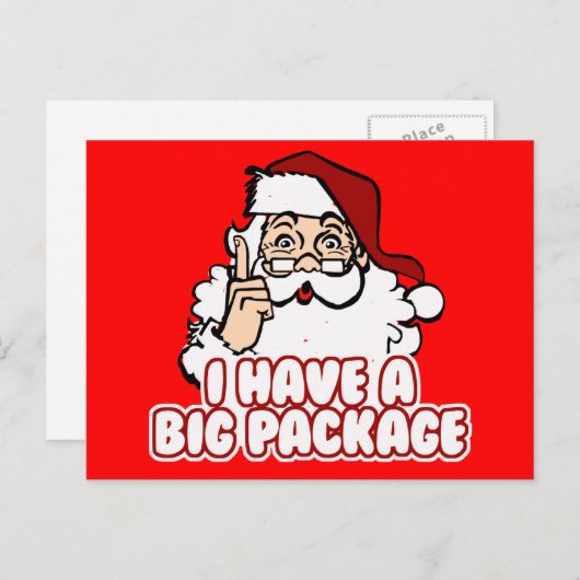 Cartes Pour Fêtes Annuelles Le Père Noël A Un Gros Forfait (Devant / Derrière)