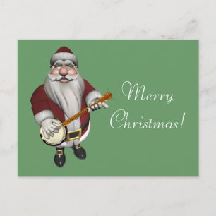 Cartes Pour Fêtes Annuelles Le Père Noël Aime Son Banjo