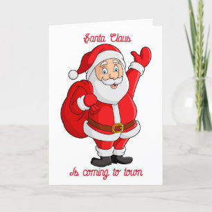 Cartes Pour Fêtes Annuelles Le Père Noël arrive en ville