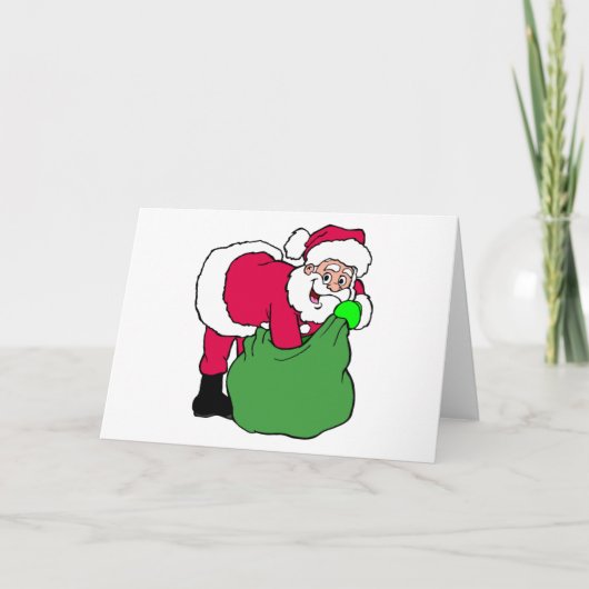 Cartes Pour Fêtes Annuelles Le Père Noël Atteint Le Pack (Devant)