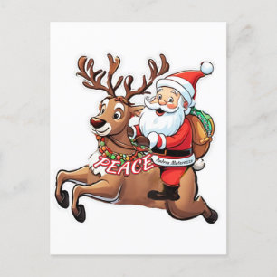 Cartes Pour Fêtes Annuelles Le Père Noël avec des cadeaux de paix