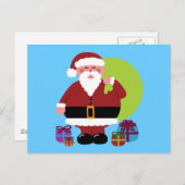 Cartes Pour Fêtes Annuelles Le Père Noël avec des présents (Devant / Derrière)